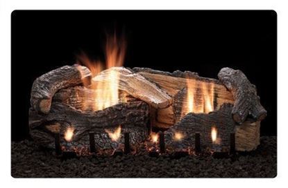 Picture of Empire Stacked Aged Oak Log Set, Vent Free Slope Glaze Burner